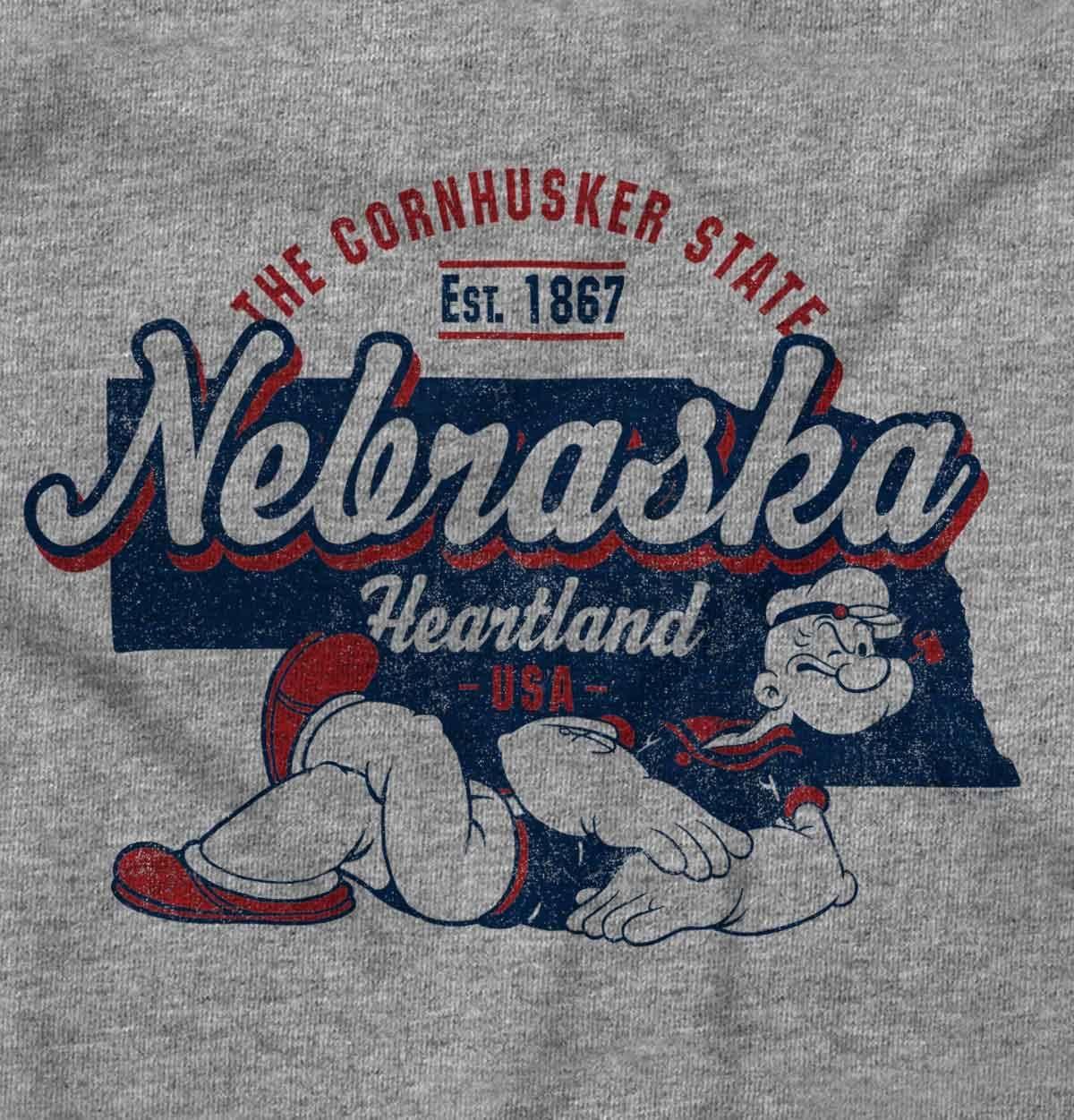 imageBrisco Brands Popeye Cartoon American States Hoodie Sweatshirt Women MenNebraska