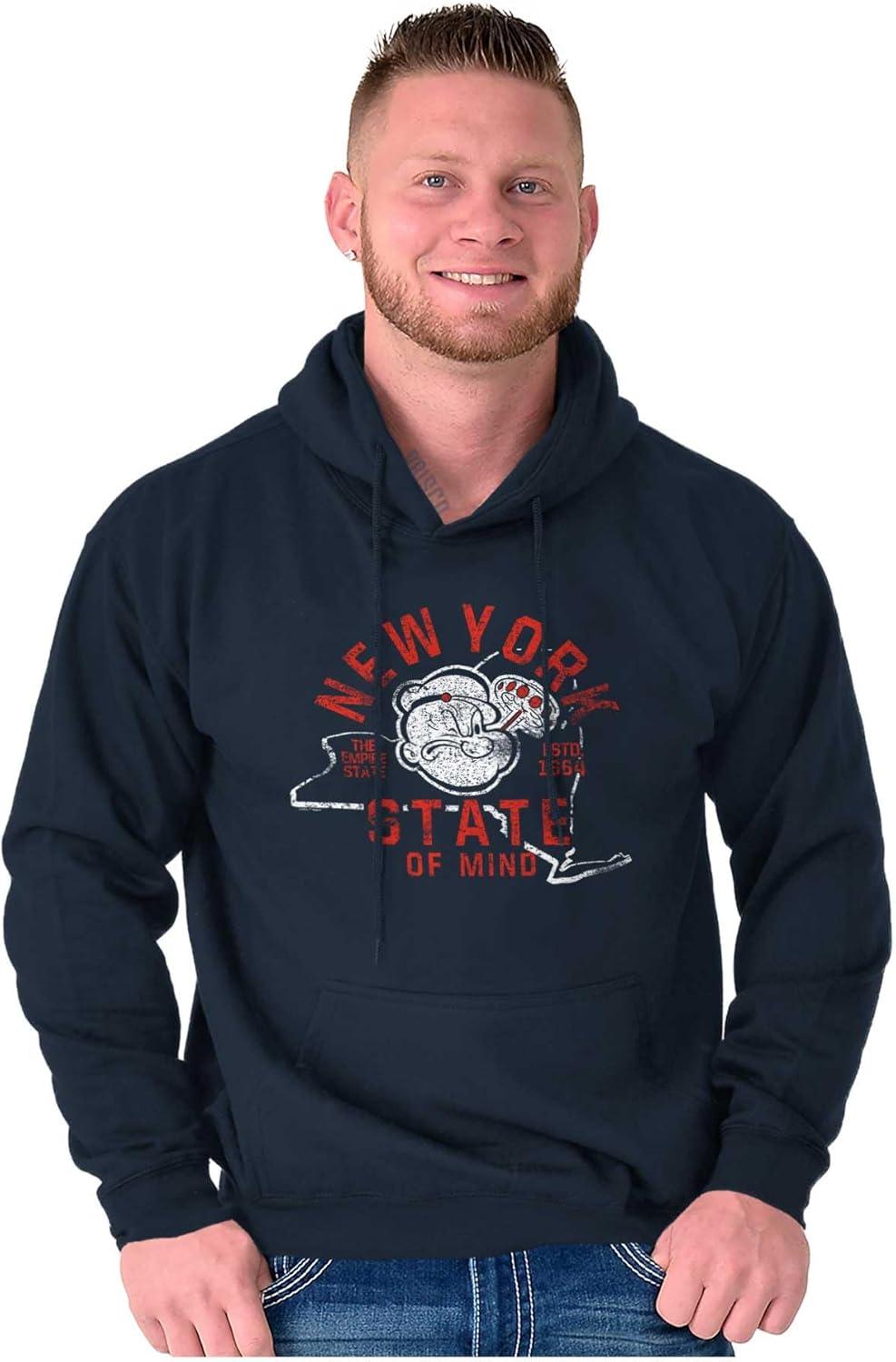 imageBrisco Brands Popeye Cartoon American States Hoodie Sweatshirt Women MenNew York