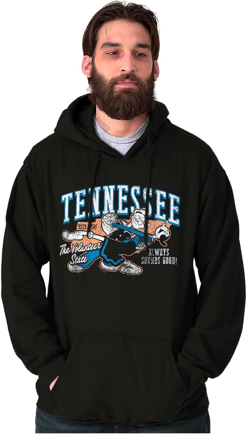 imageBrisco Brands Popeye Cartoon American States Hoodie Sweatshirt Women MenTennessee