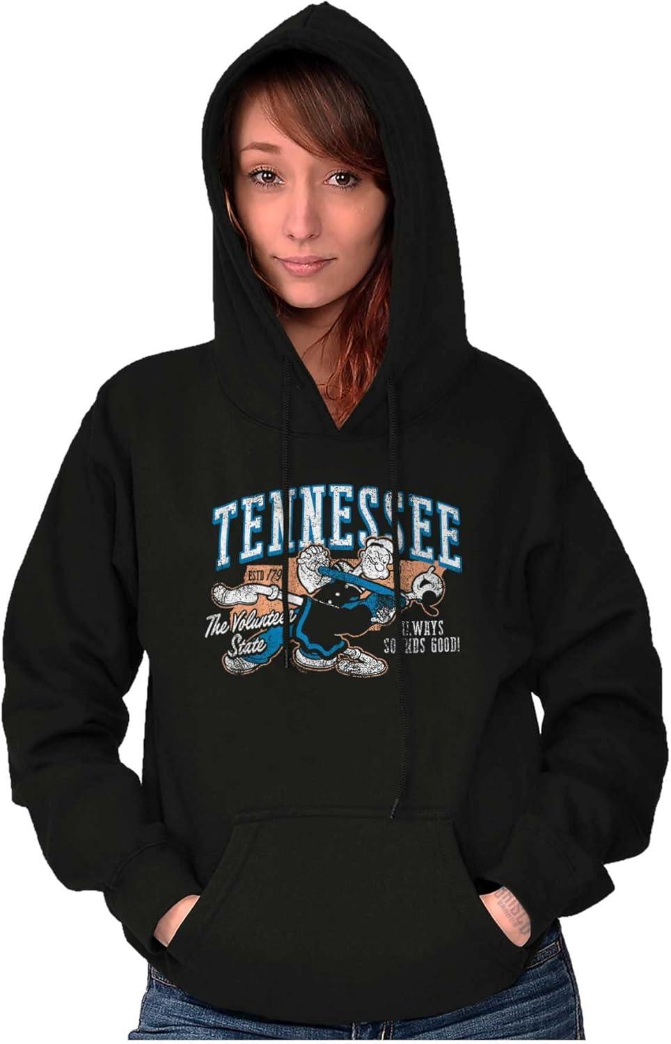 imageBrisco Brands Popeye Cartoon American States Hoodie Sweatshirt Women MenTennessee