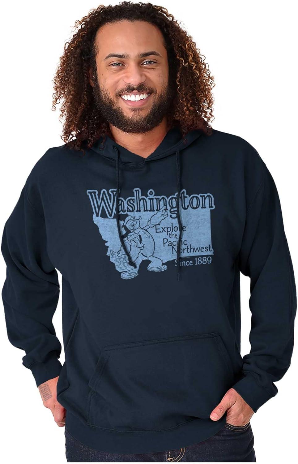 imageBrisco Brands Popeye Cartoon American States Hoodie Sweatshirt Women MenWashington