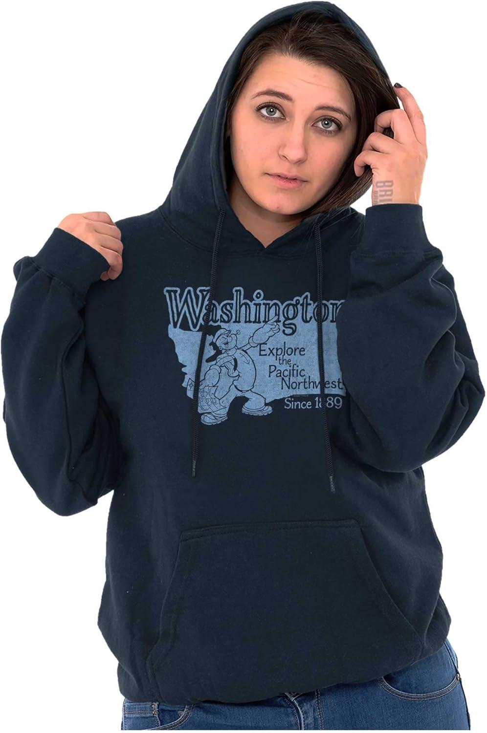 imageBrisco Brands Popeye Cartoon American States Hoodie Sweatshirt Women MenWashington