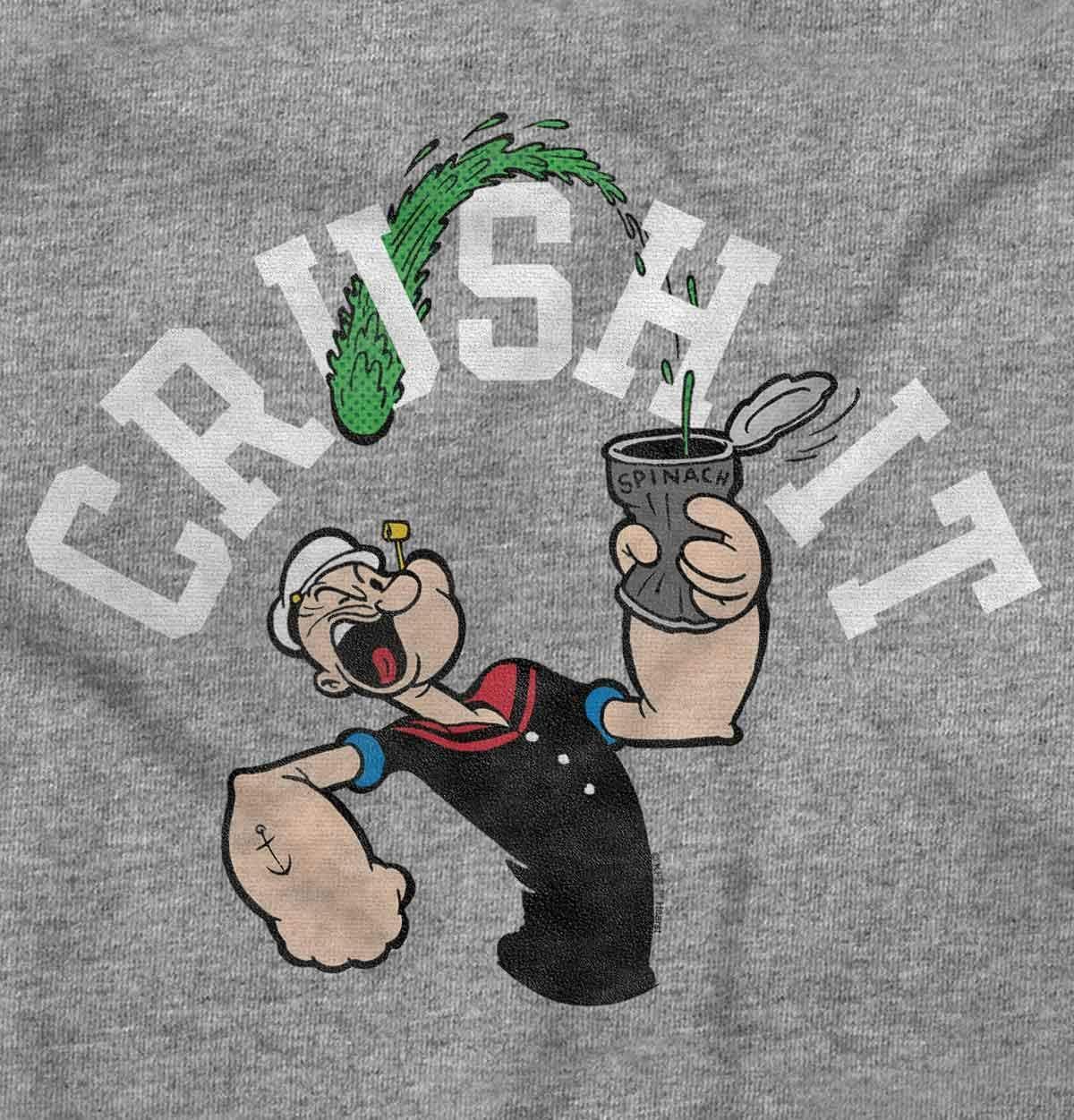 imageBrisco Brands Popeye The Sailor Man Crush It Funny Hoodie Sweatshirt Women MenSport Grey