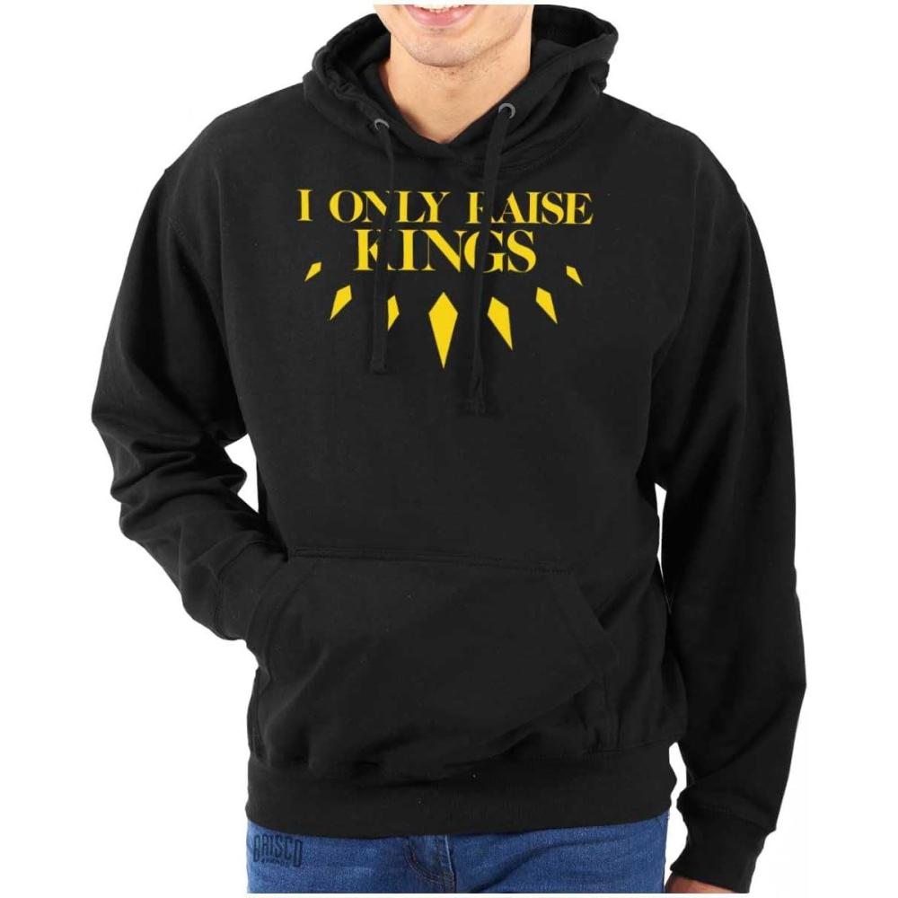 imageBrisco Brands Black Pride I Only Raise Kings Hoodie Sweatshirt WomenBlack