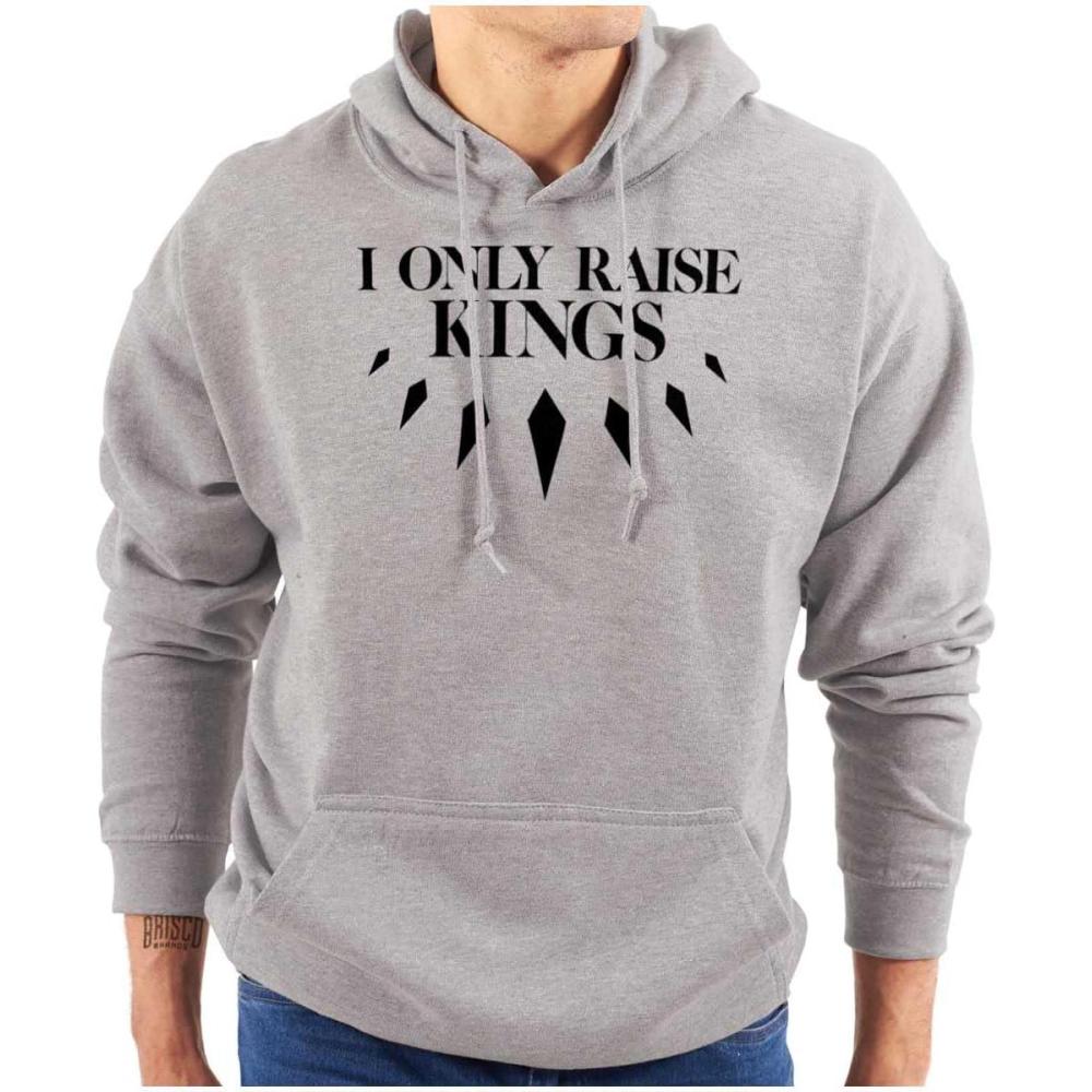 imageBrisco Brands Black Pride I Only Raise Kings Hoodie Sweatshirt WomenSport Grey