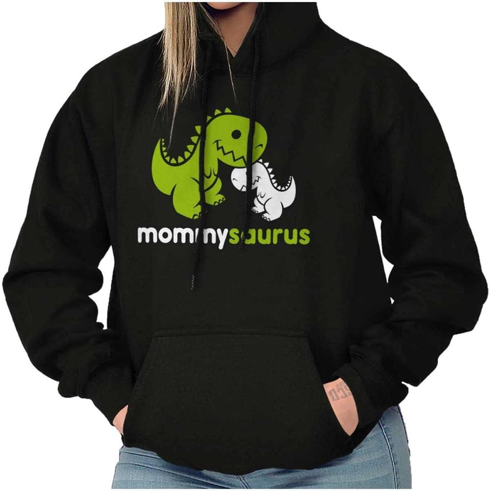 imageBrisco Brands Mommysaurus Cute Dinosaur Mothers Day Hoodie Sweatshirt WomenBlack