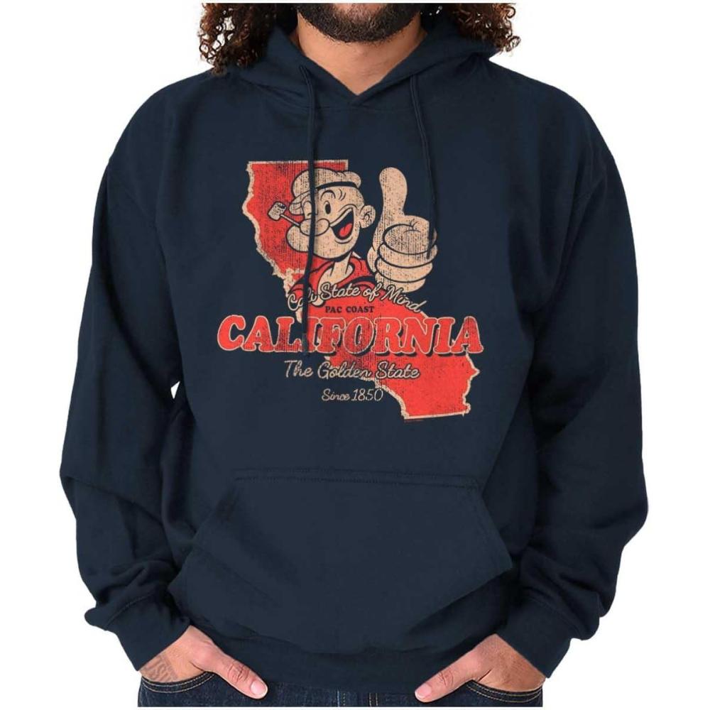 imageBrisco Brands Popeye Cartoon American States Hoodie Sweatshirt Women MenCalifornia