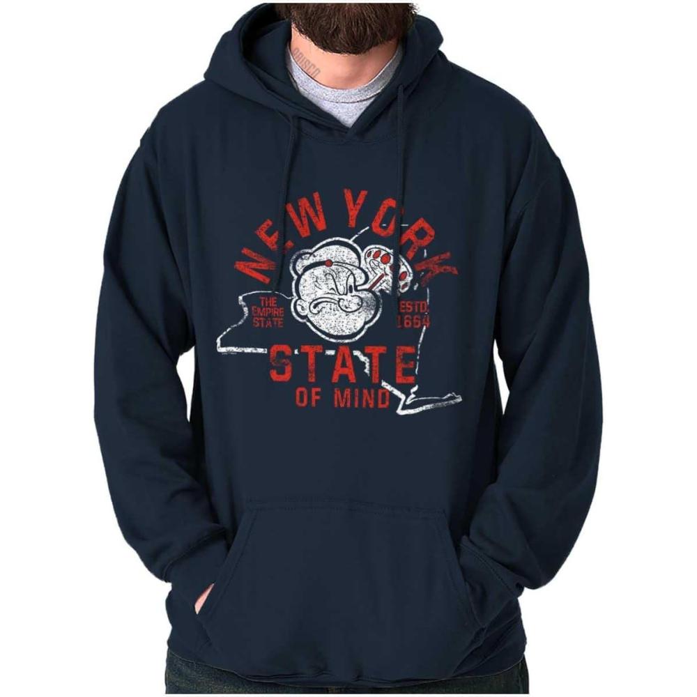 imageBrisco Brands Popeye Cartoon American States Hoodie Sweatshirt Women MenNew York