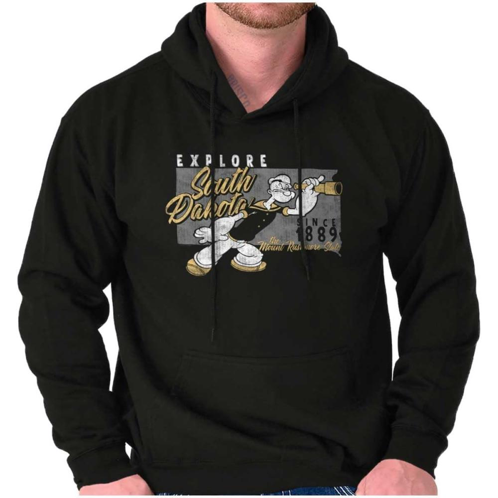 imageBrisco Brands Popeye Cartoon American States Hoodie Sweatshirt Women MenSouth Dakota