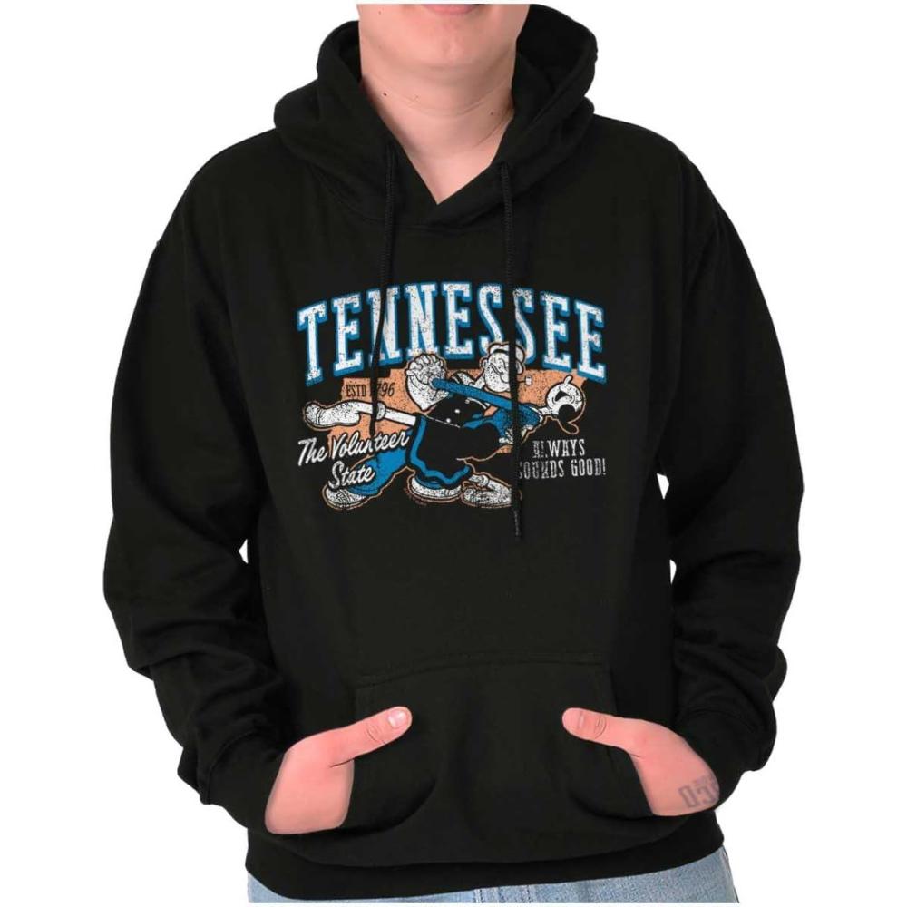 imageBrisco Brands Popeye Cartoon American States Hoodie Sweatshirt Women MenTennessee