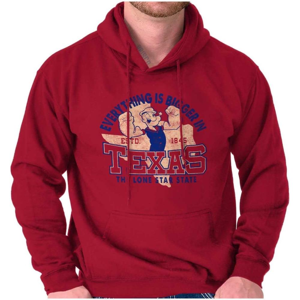 imageBrisco Brands Popeye Cartoon American States Hoodie Sweatshirt Women MenTexas