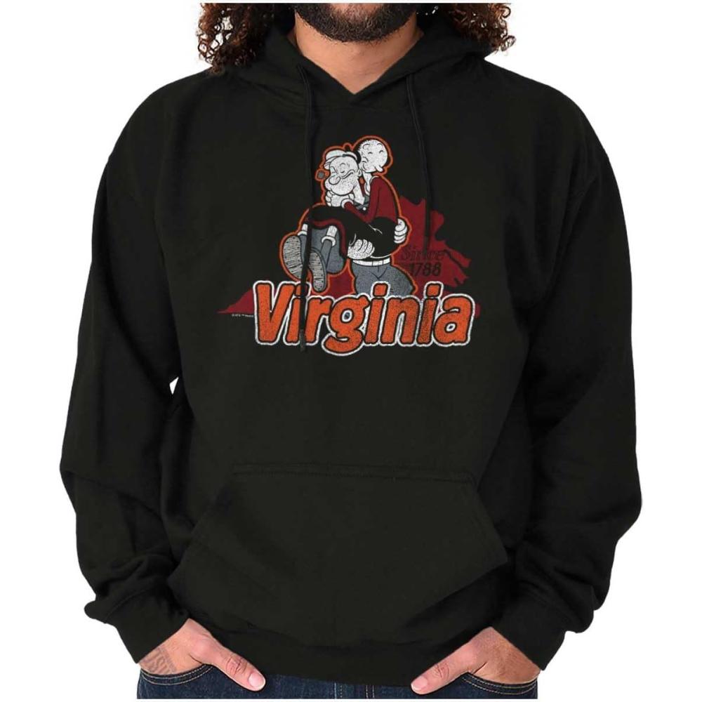 imageBrisco Brands Popeye Cartoon American States Hoodie Sweatshirt Women MenVirginia