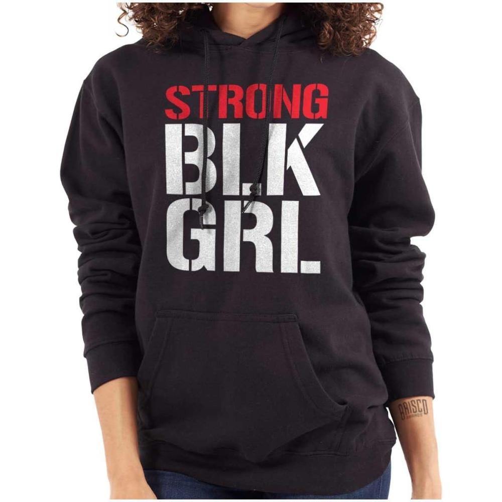 imageBrisco Brands Strong BLK Girl Dope Black Queens Hoodie Sweatshirt WomenBlack