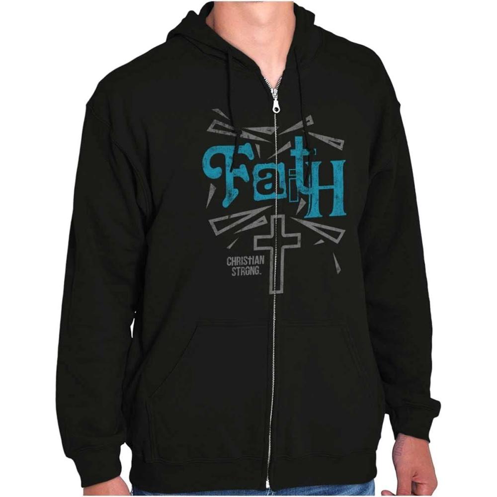 imageFaith Cross Hope Christian Jesus Zip Up Hoodie Mens Womens