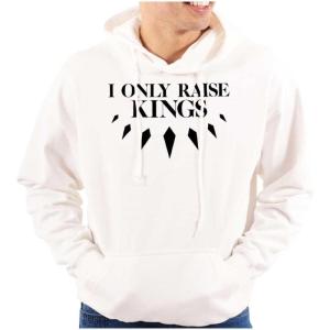 Brisco Brands Black Pride I Only Raise Kings Hoodie Sweatshirt Women(White)