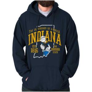 Brisco Brands Popeye Cartoon American States Hoodie Sweatshirt Women Men(Indiana)