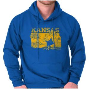 Brisco Brands Popeye Cartoon American States Hoodie Sweatshirt Women Men(Kansas)