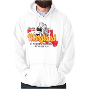 Brisco Brands Popeye Cartoon American States Hoodie Sweatshirt Women Men(Maryland)