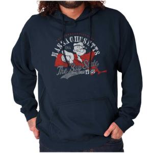 Brisco Brands Popeye Cartoon American States Hoodie Sweatshirt Women Men(Massachusetts)