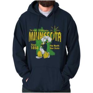 Brisco Brands Popeye Cartoon American States Hoodie Sweatshirt Women Men(Minnesota – Navy)