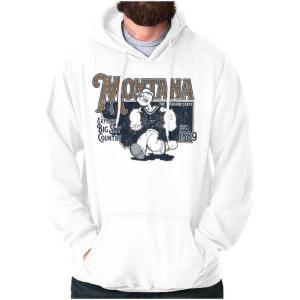 Brisco Brands Popeye Cartoon American States Hoodie Sweatshirt Women Men(Montana)