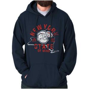 Brisco Brands Popeye Cartoon American States Hoodie Sweatshirt Women Men(New York)