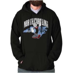Brisco Brands Popeye Cartoon American States Hoodie Sweatshirt Women Men(North Carolina – Black)