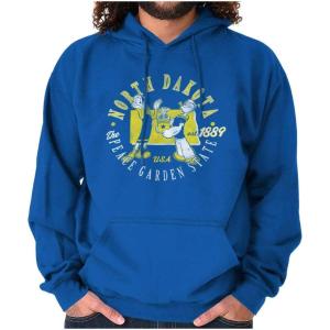 Brisco Brands Popeye Cartoon American States Hoodie Sweatshirt Women Men(North Dakota)