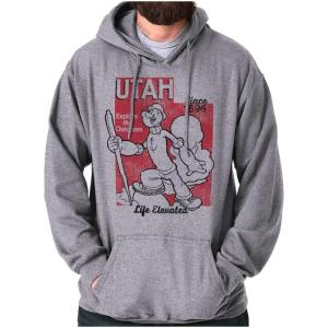 Brisco Brands Popeye Cartoon American States Hoodie Sweatshirt Women Men(Utah)
