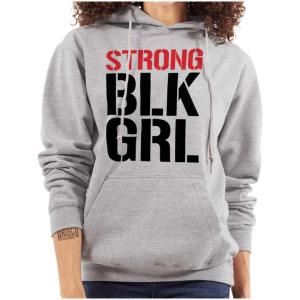 Brisco Brands Strong BLK Girl Dope Black Queens Hoodie Sweatshirt Women(Sport Grey)