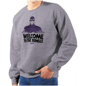 Brisco Brands the Phantom Welcome to the Jungle Sweatshirt for Men or Women(Sport Grey)