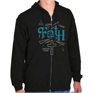 Faith Cross Hope Christian Jesus Zip Up Hoodie Mens Womens