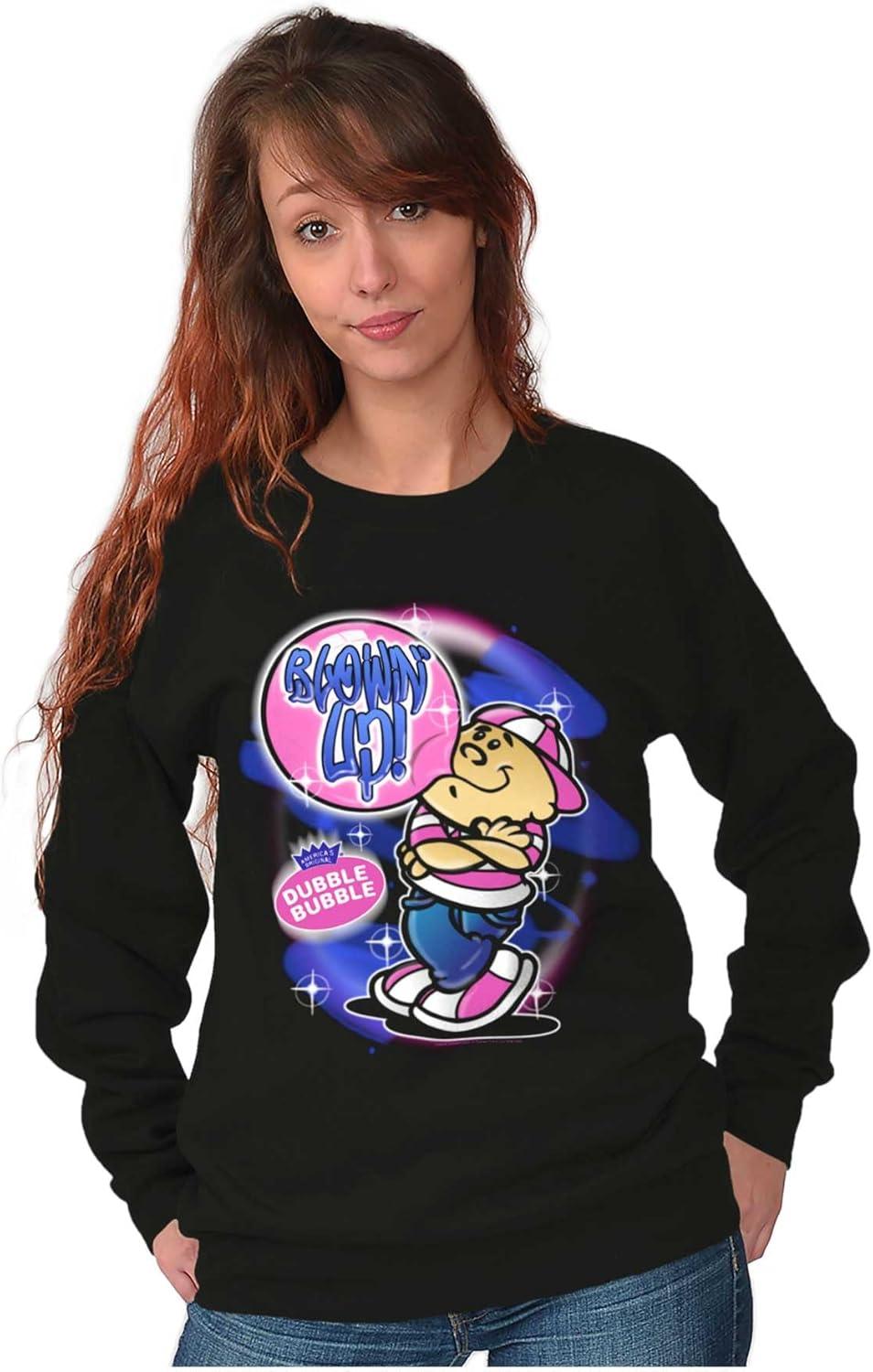 imageBrisco Brands Airbrushed Dubble Bubble Blowing Up Sweatshirt for Men or WomenBlack