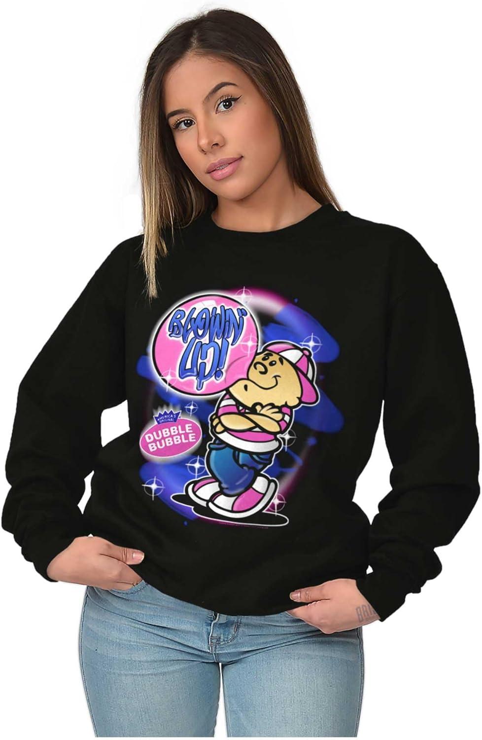 imageBrisco Brands Airbrushed Dubble Bubble Blowing Up Sweatshirt for Men or WomenBlack