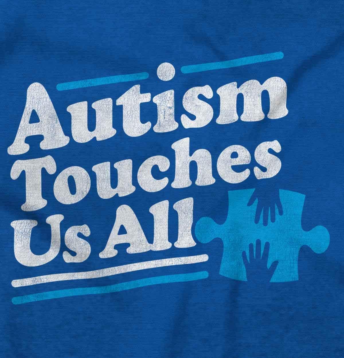 imageBrisco Brands Autism Touches Us All Puzzle Piece Sweatshirt for Men or WomenRoyal