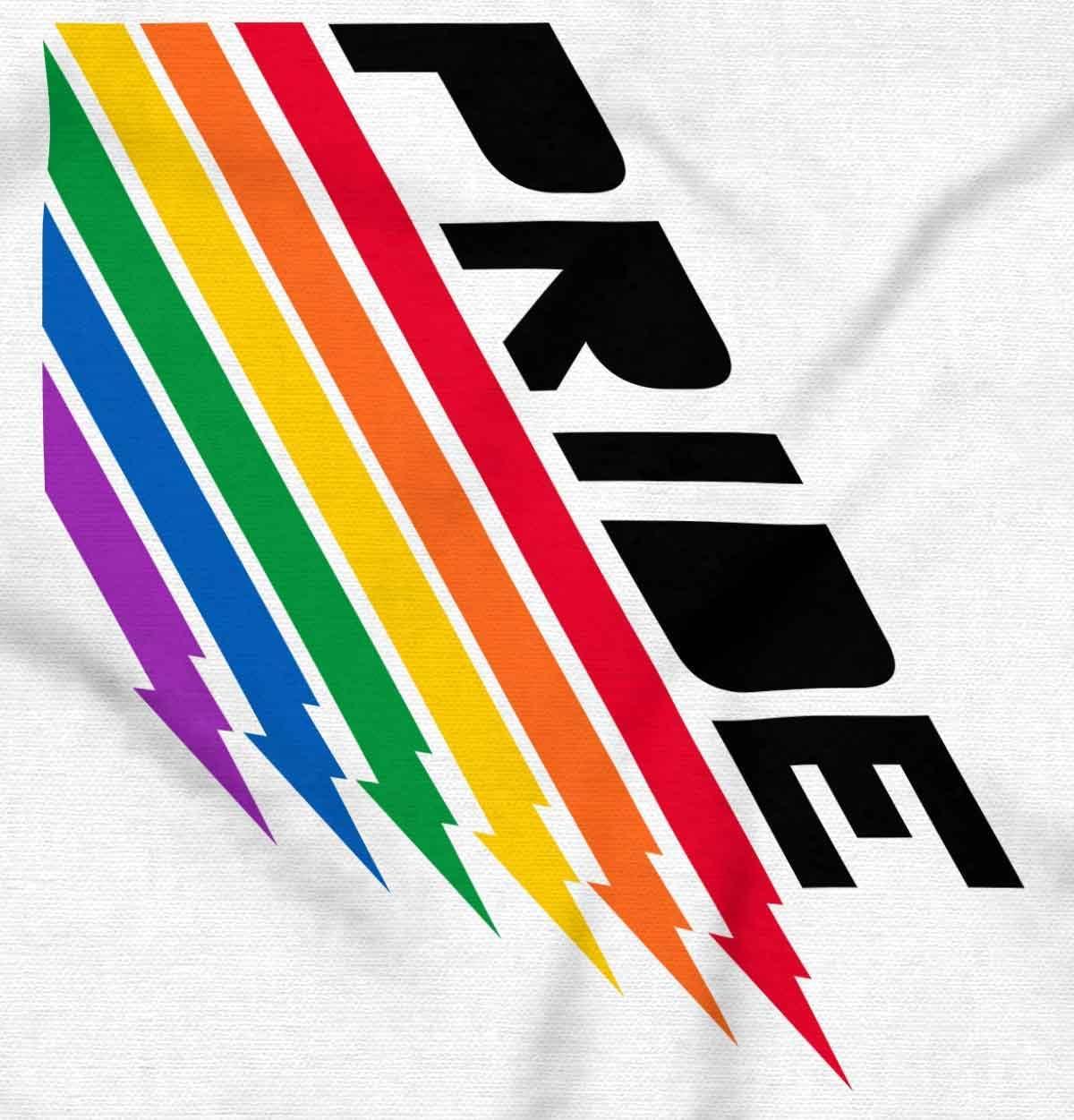 imageBrisco Brands Gay Pride Rainbow Lightning Bolts Hoodie Sweatshirt Women MenWhite