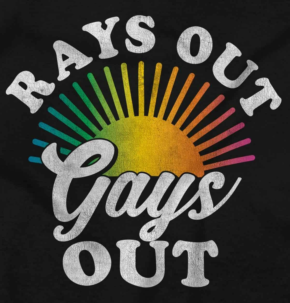imageBrisco Brands Rays Out Gays Out LGBTQ Pride Summer Hoodie Sweatshirt Women MenBlack
