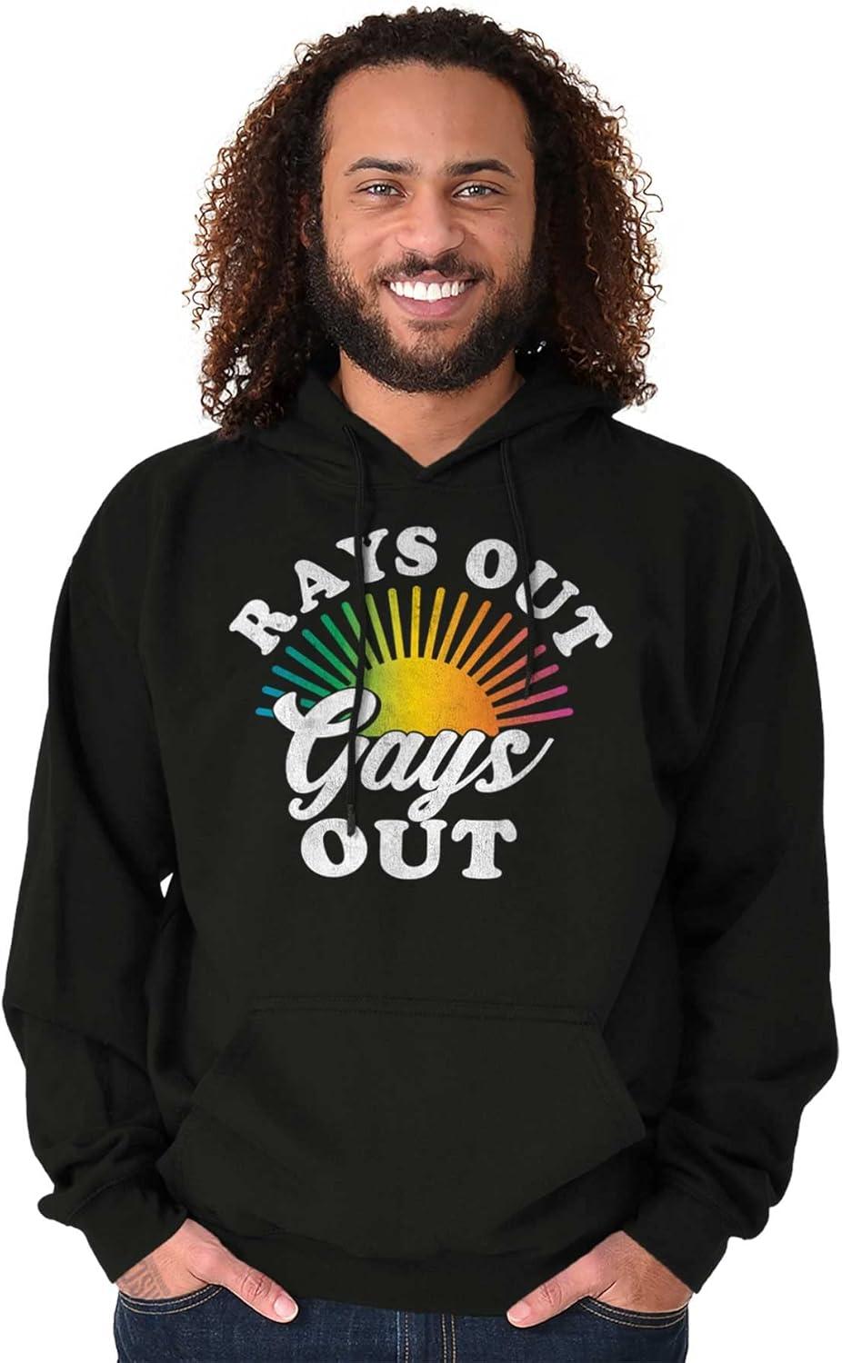 imageBrisco Brands Rays Out Gays Out LGBTQ Pride Summer Hoodie Sweatshirt Women MenBlack