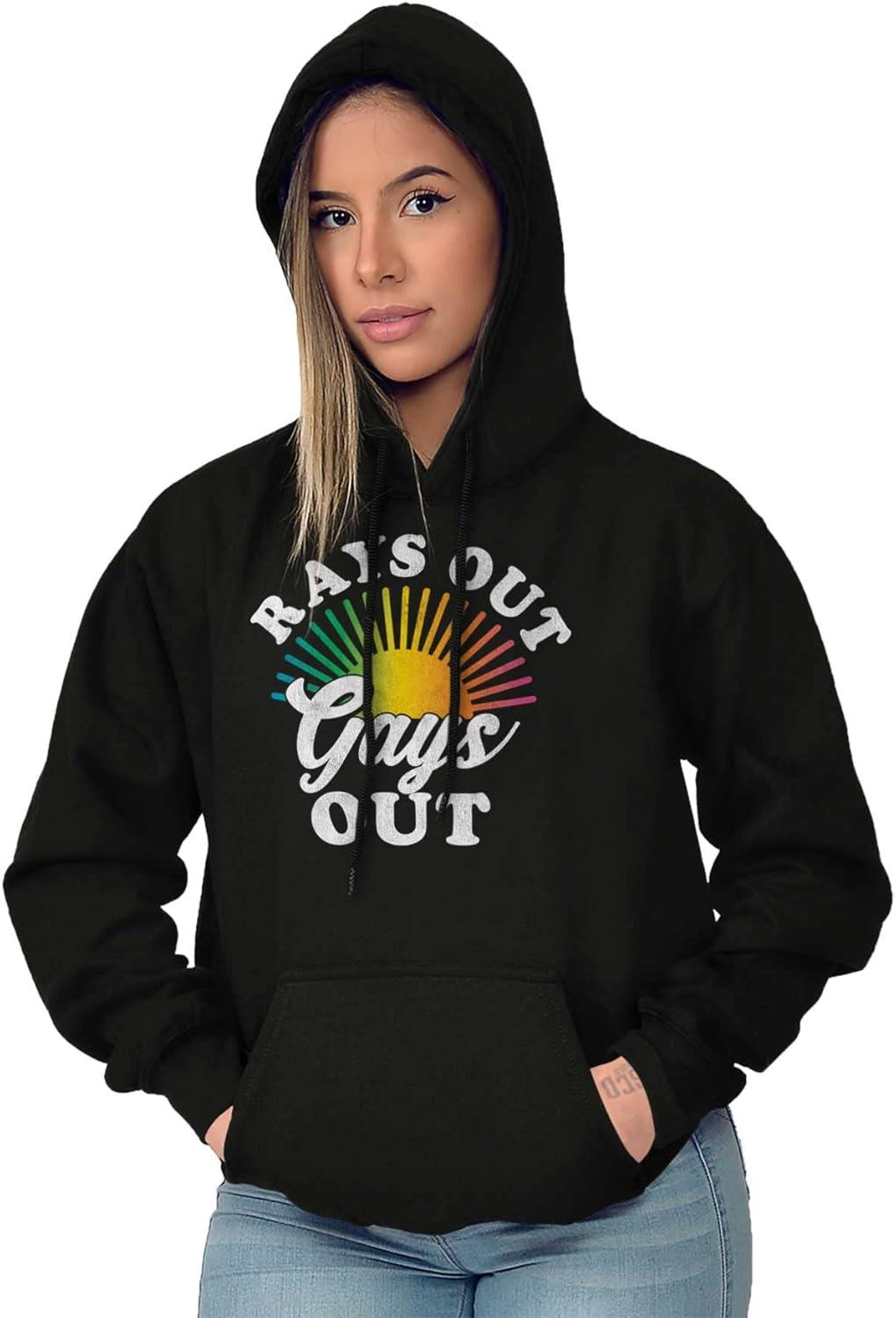 imageBrisco Brands Rays Out Gays Out LGBTQ Pride Summer Hoodie Sweatshirt Women MenBlack