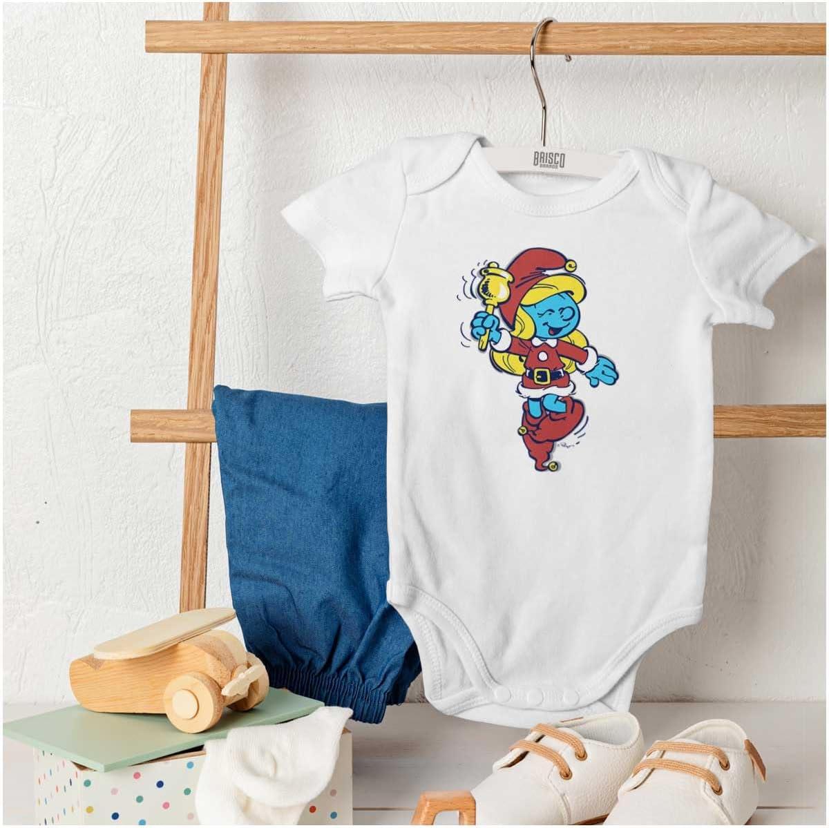 imageBrisco Brands Smurfette Christmas Ms Santa Claus Baby Bodysuit Jumper GirlsWhite