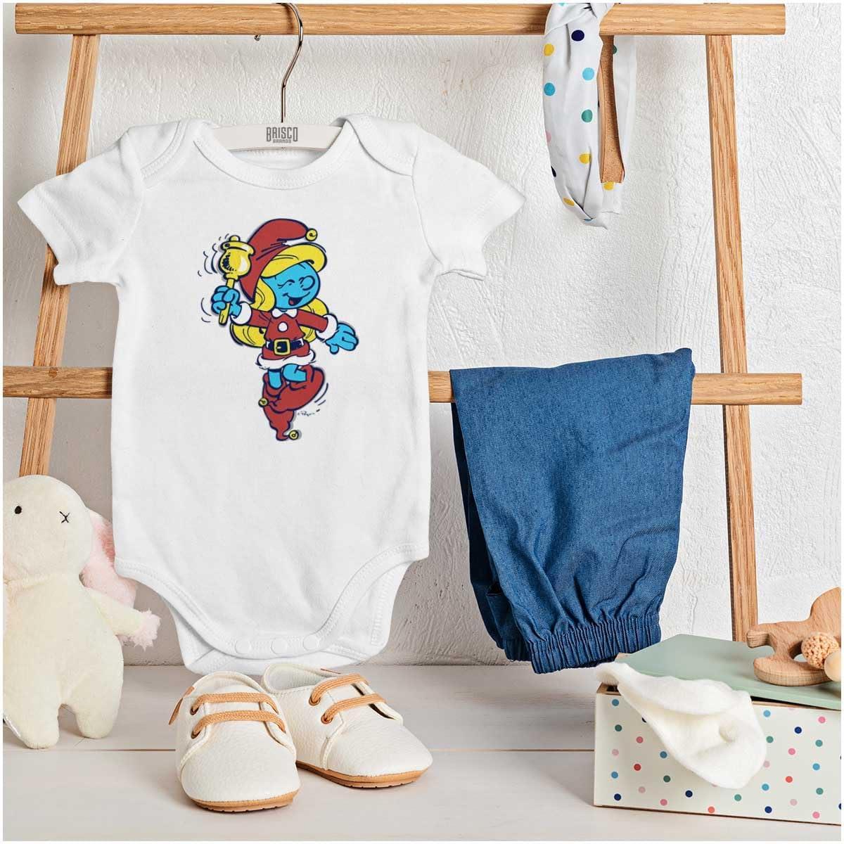 imageBrisco Brands Smurfette Christmas Ms Santa Claus Baby Bodysuit Jumper GirlsWhite