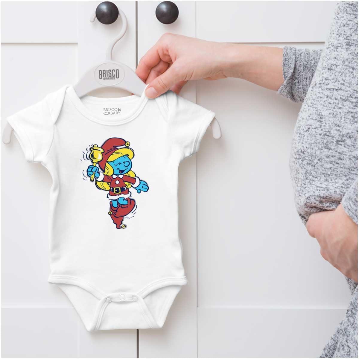 imageBrisco Brands Smurfette Christmas Ms Santa Claus Baby Bodysuit Jumper GirlsWhite
