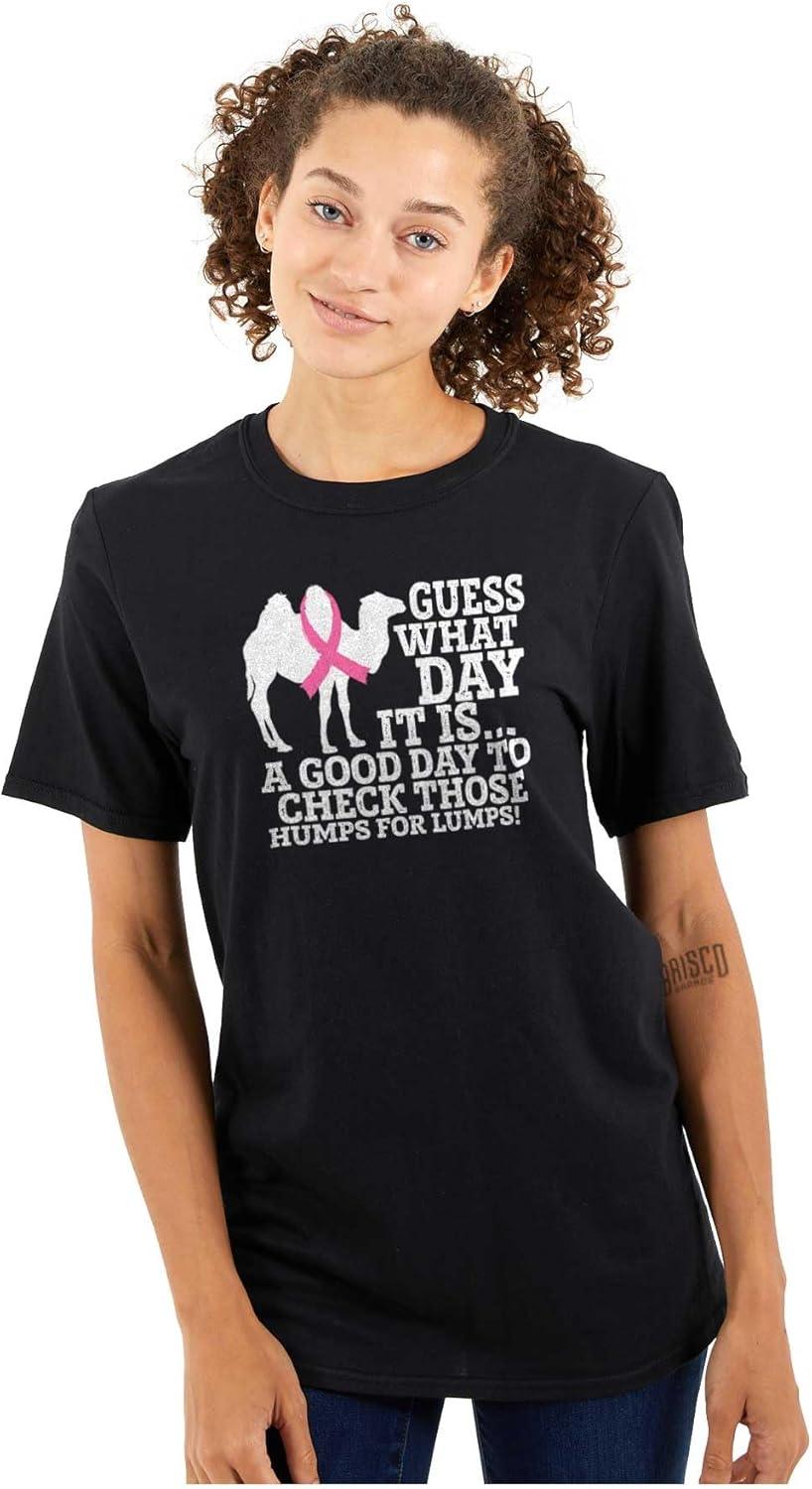 imageHump Day Check Breast Cancer Aware Womens Graphic T Shirt TeesBlack