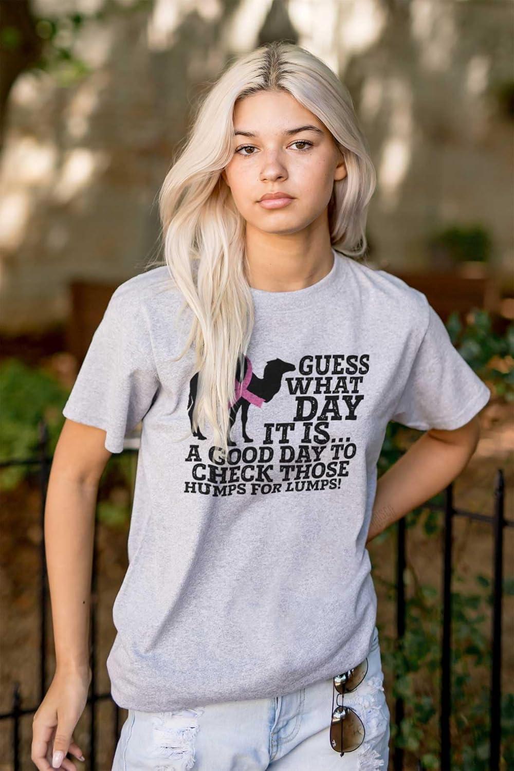 imageHump Day Check Breast Cancer Aware Womens Graphic T Shirt TeesSport Grey