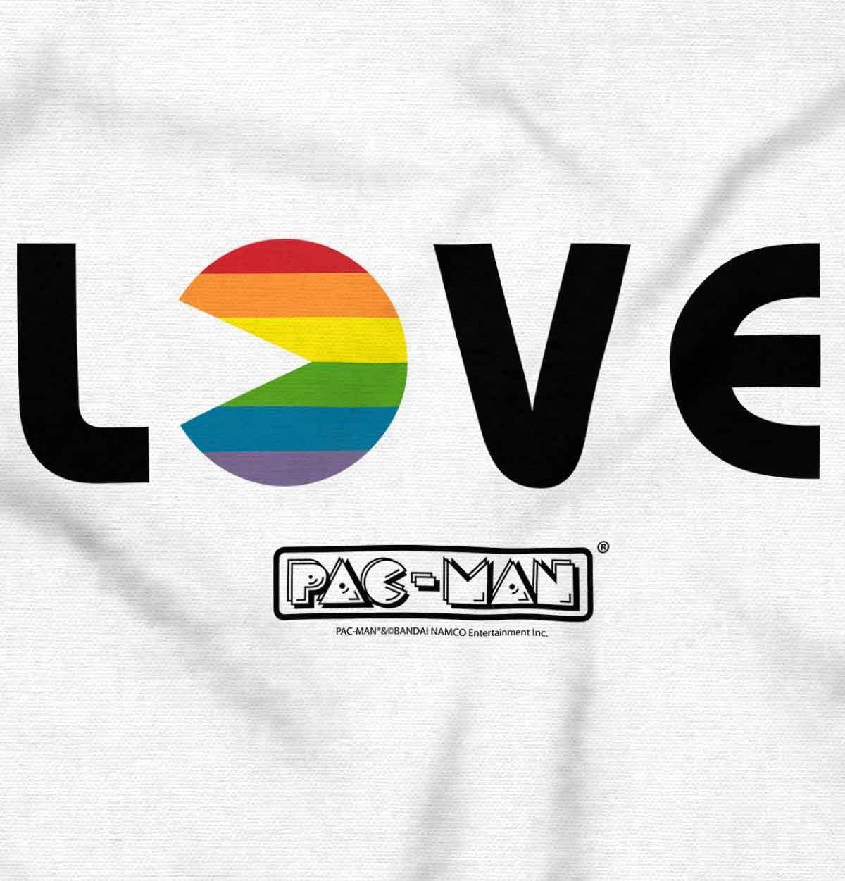 imageRainbow Pacman Gay Pride LGBT Love Womens Slim Fit Graphic TeeWhite