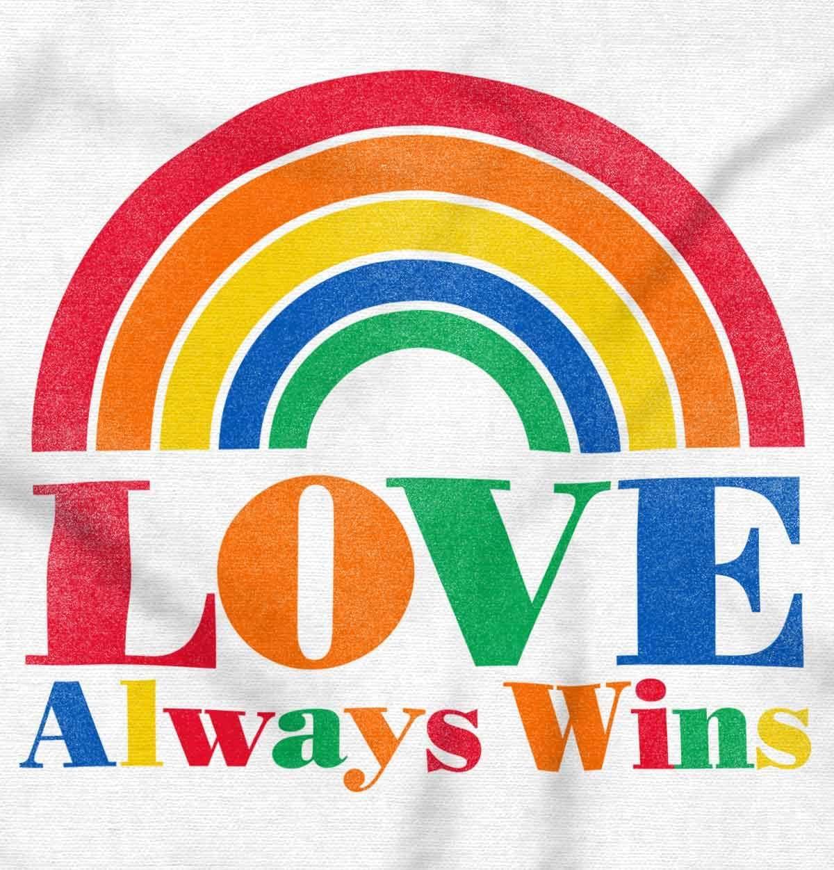 imageVintage Love Always Wins Rainbow Womens Slim Fit Graphic TeeWhite