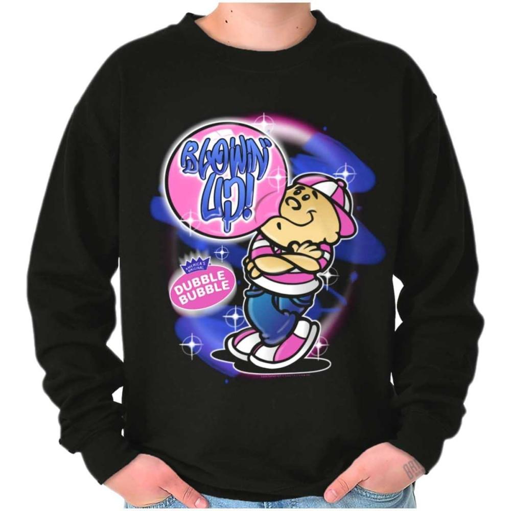 imageBrisco Brands Airbrushed Dubble Bubble Blowing Up Sweatshirt for Men or WomenBlack