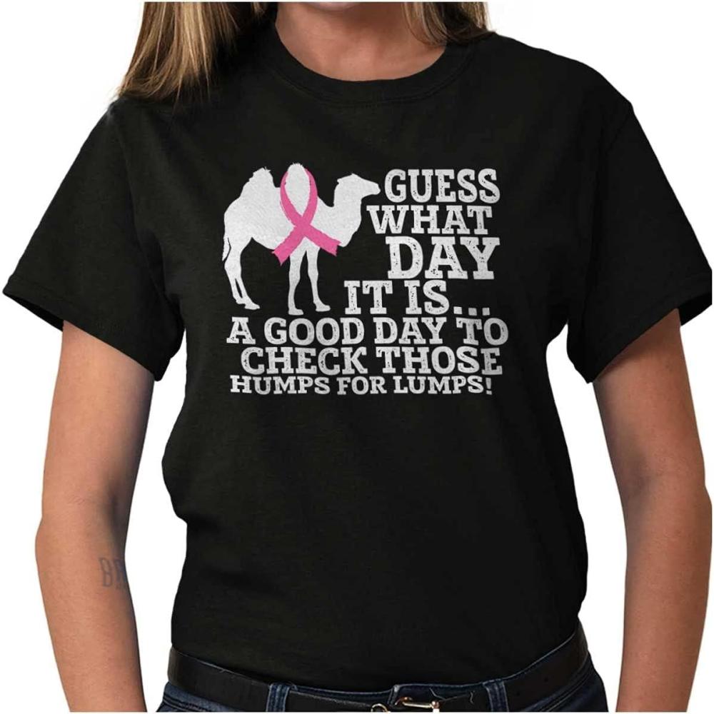 imageHump Day Check Breast Cancer Aware Womens Graphic T Shirt TeesBlack