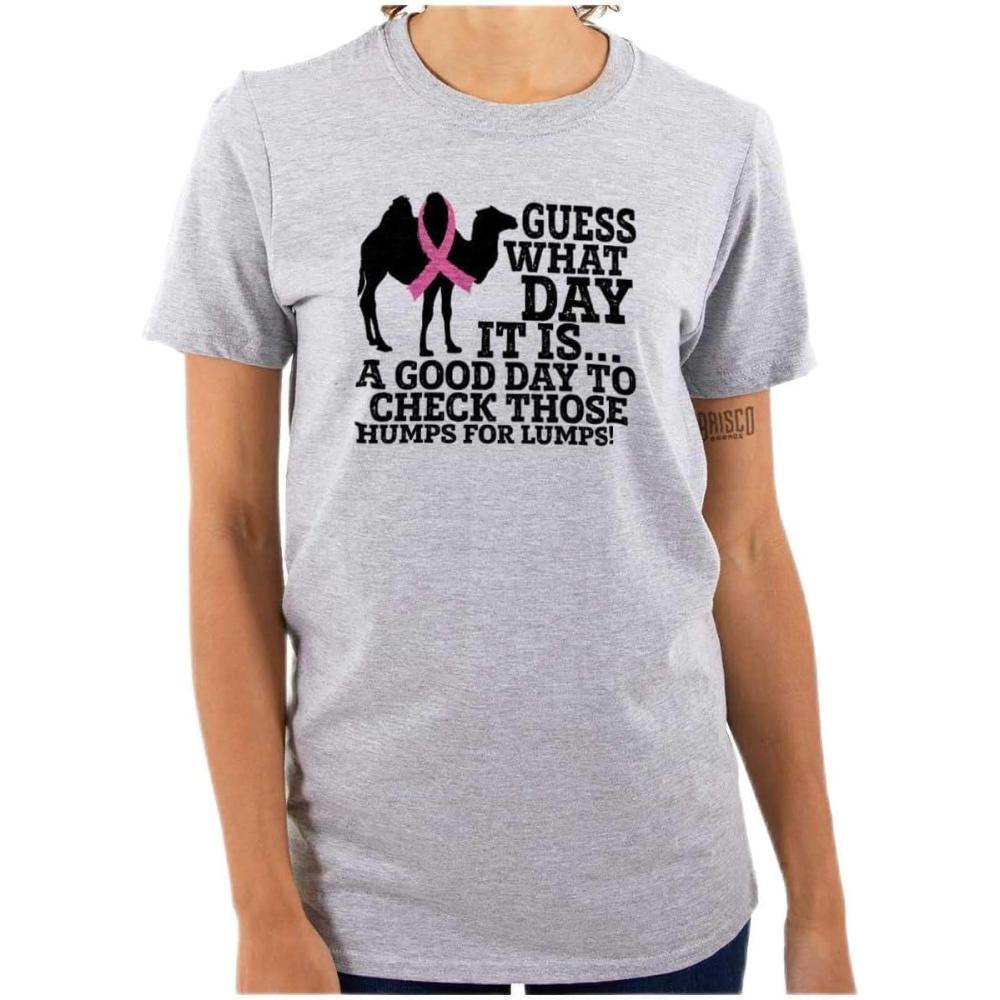 imageHump Day Check Breast Cancer Aware Womens Graphic T Shirt TeesSport Grey