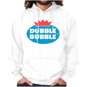 Brisco Brands Dubble Bubble Vintage Double Hoodie Sweatshirt Women Men(White)